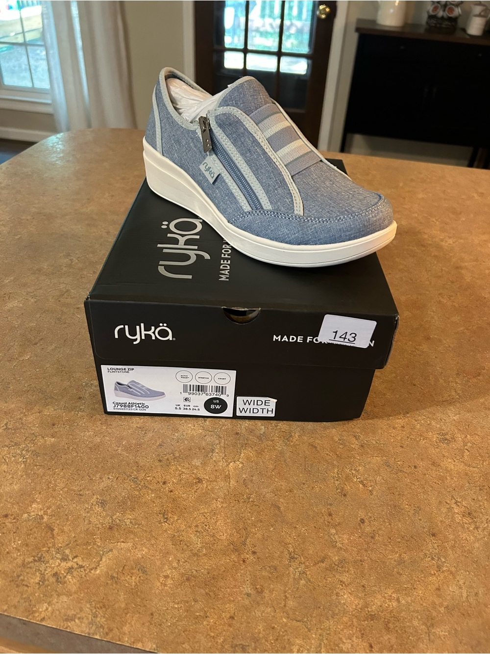 Ryka Light Blue Slip-On Athletic Shoe with White Sole